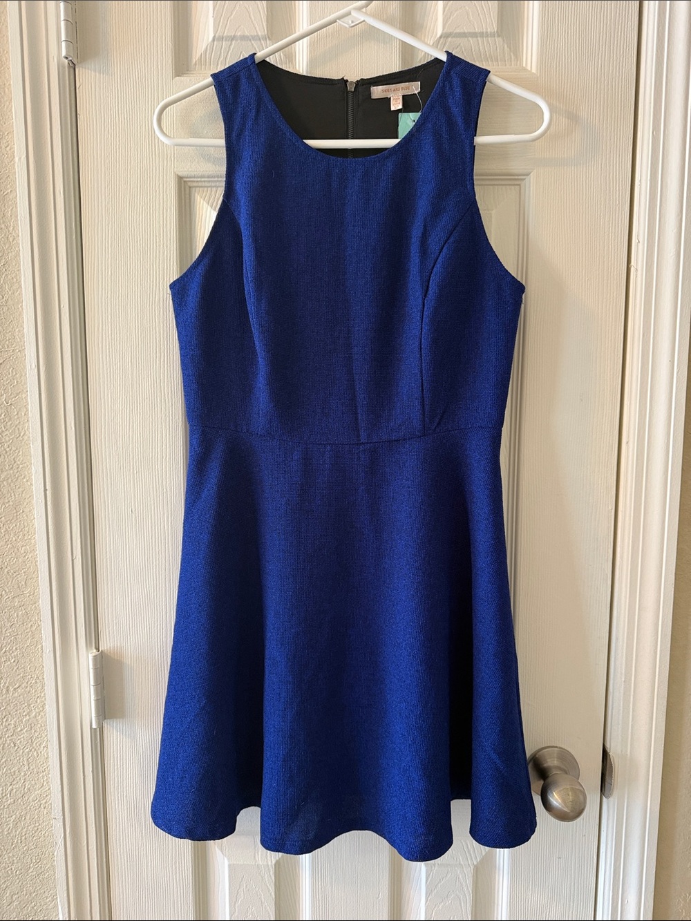 Cobalt blue A-line dress